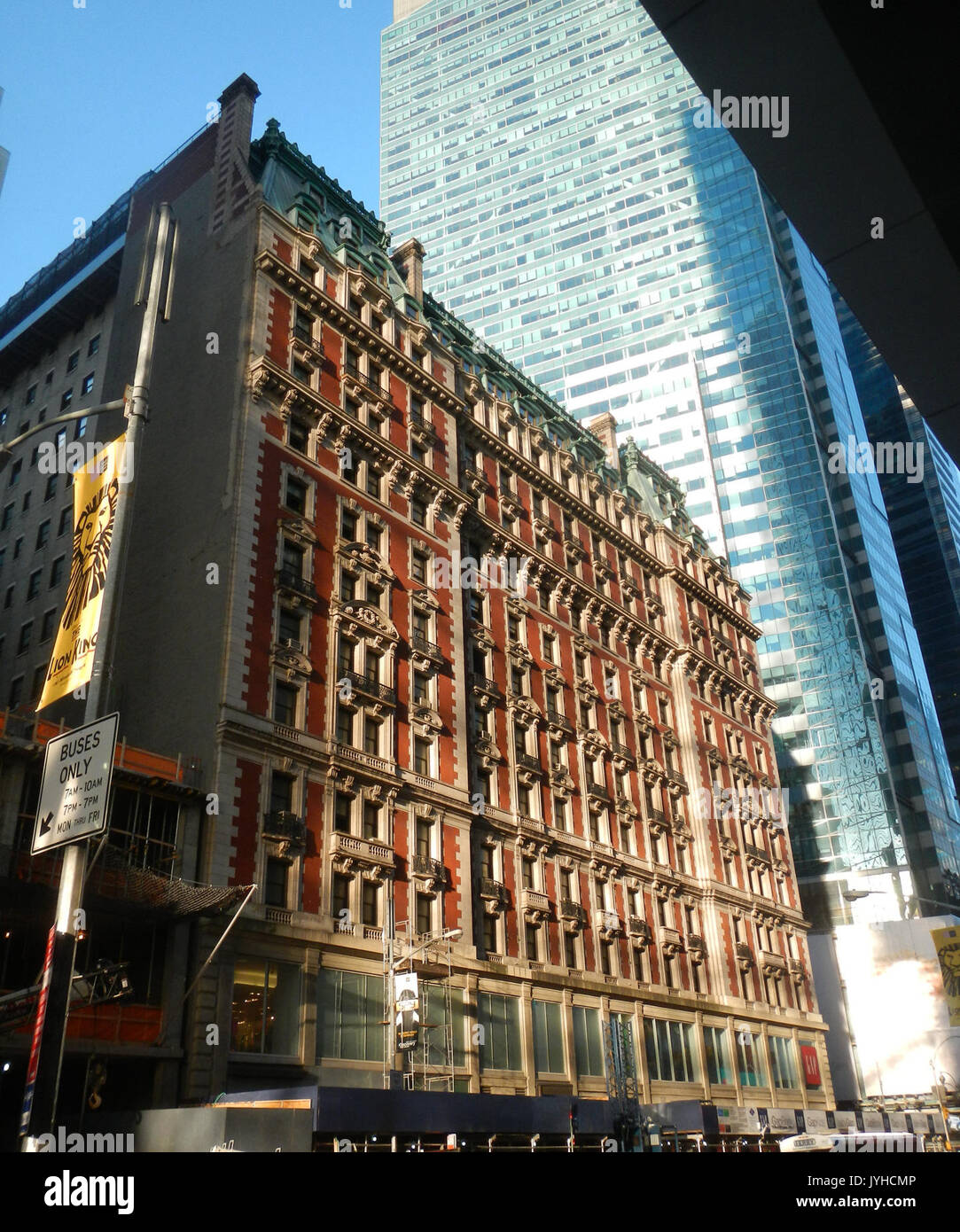 6 Times Square 42 mattina rosso mattone jeh Foto Stock