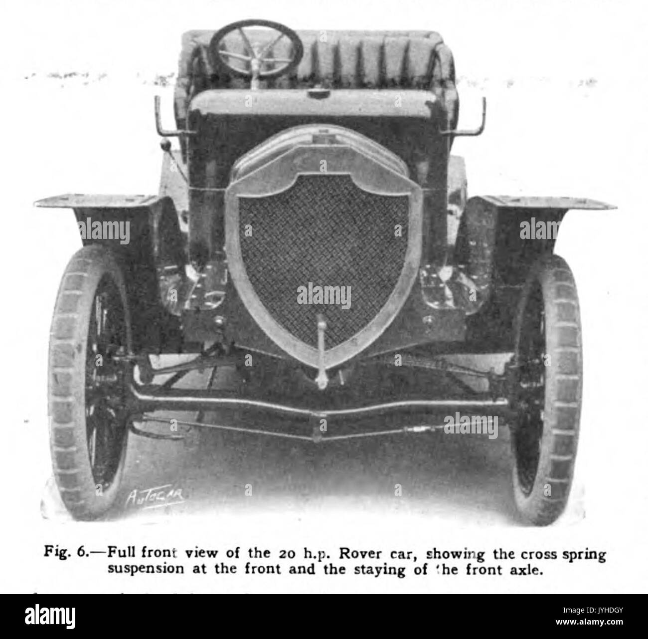 1908 Rover 20hp sospensione anteriore design Foto Stock