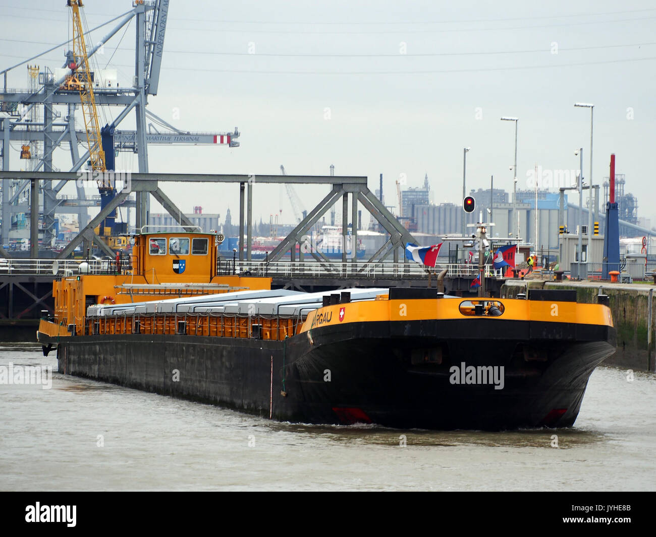 Argovia (nave, 1981) ENI 07001318 boudewijnsluis porto di Anversa pic1 Foto Stock