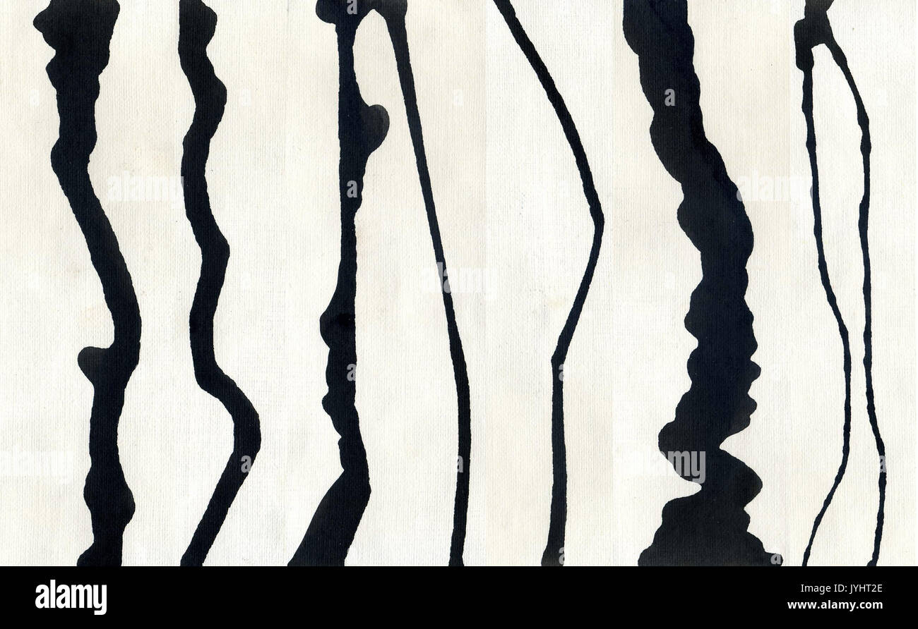L'inchiostro insieme Strokes isolato, grunge linee spazzola Foto Stock