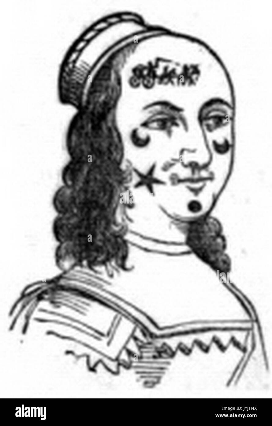 404d delle patch su Lady del volto Foto Stock