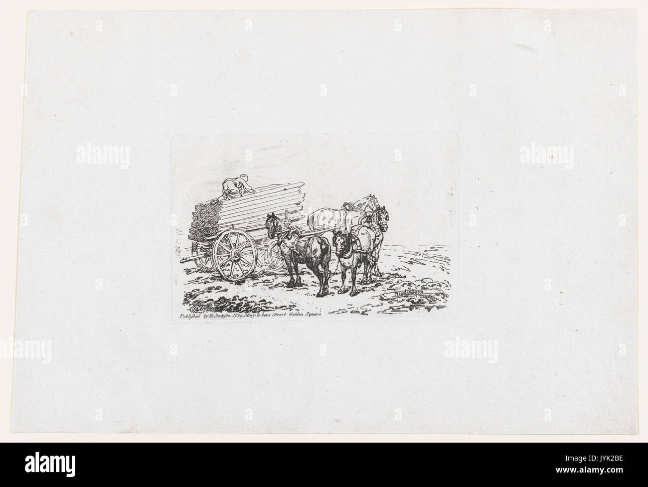 Un carro caricato con legno, da un nuovo libro di cavalli e carrozze incontrato DP871812 Foto Stock