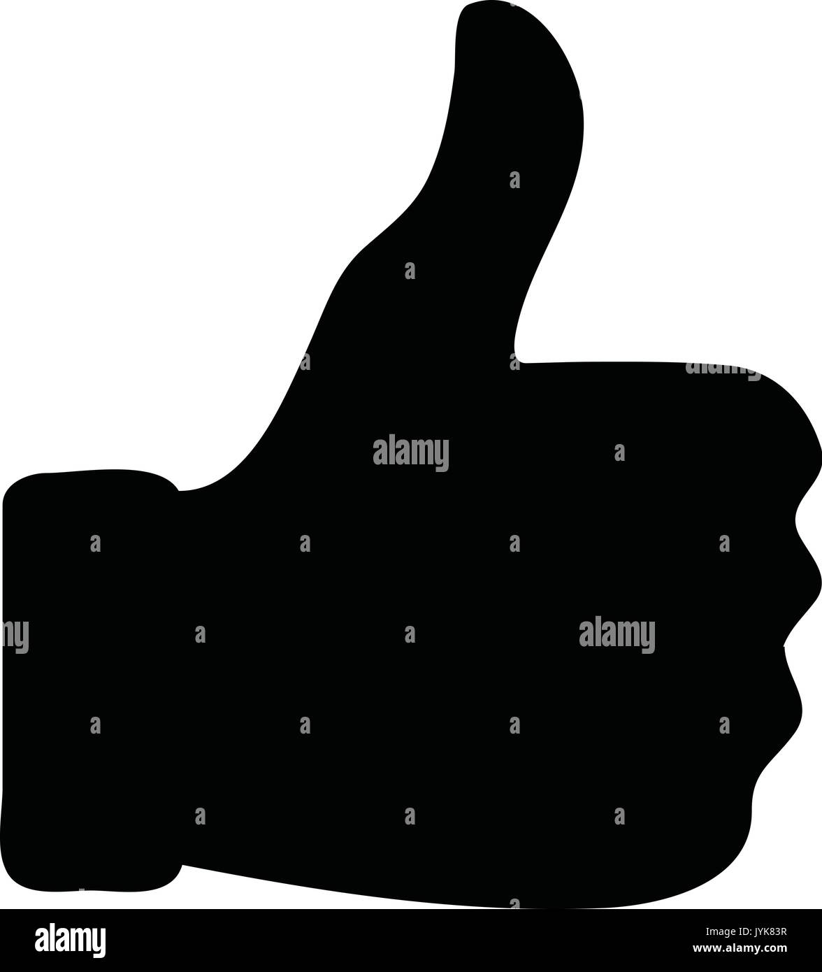 Un bianco e nero silhouette di un pollice in alto gesto Illustrazione Vettoriale