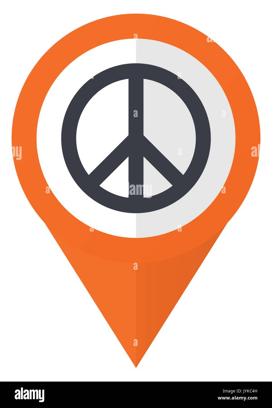 La pace orange puntatore icona vettoriale in formato eps 10 isolato su sfondo bianco. Illustrazione Vettoriale