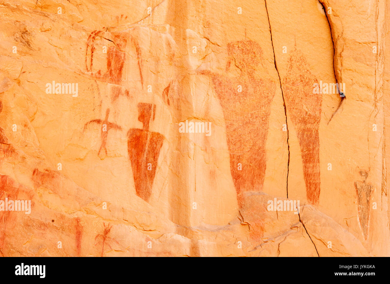 Nord America; Stati Uniti; Utah; Thompson molle; Sego Canyon; deserto; Arte Aborigena; Anasazi o Pre-Puebloan e persone di barriera e Fremont P Foto Stock