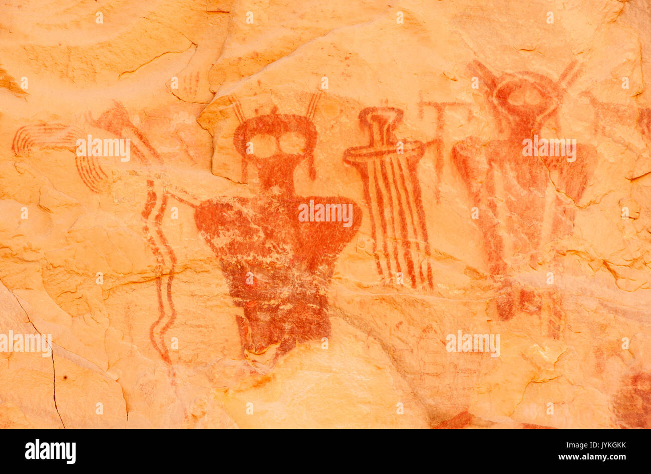 Nord America; Stati Uniti; Utah; Thompson molle; Sego Canyon; deserto; Arte Aborigena; Anasazi o Pre-Puebloan e persone di barriera e Fremont P Foto Stock