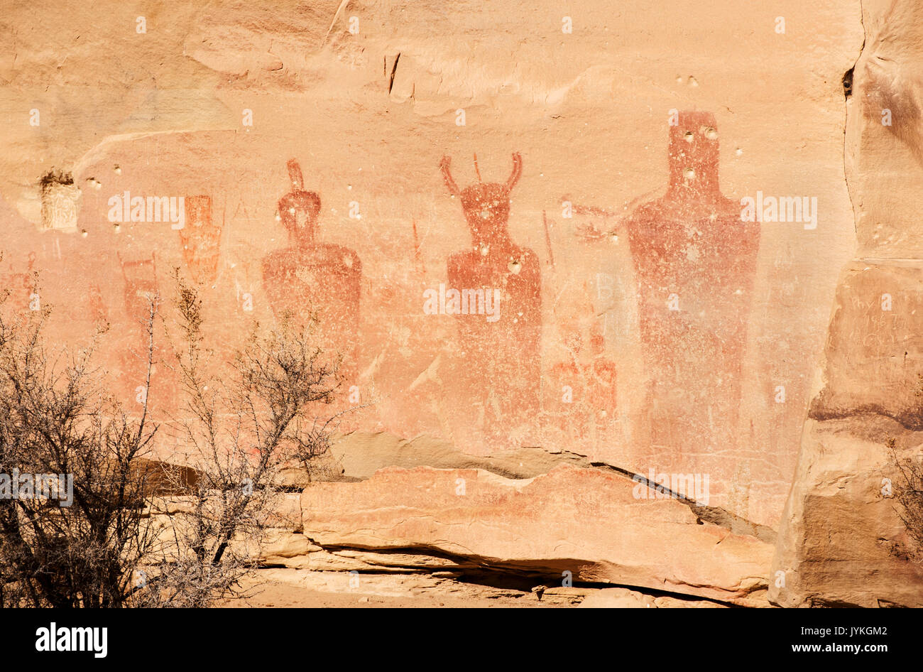 Nord America; Stati Uniti; Utah; Thompson molle; Sego Canyon; deserto; Arte Aborigena; Anasazi o Pre-Puebloan e persone di barriera e Fremont P Foto Stock