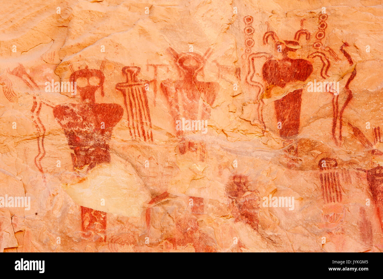 Nord America; Stati Uniti; Utah; Thompson molle; Sego Canyon; deserto; Arte Aborigena; Anasazi o Pre-Puebloan e persone di barriera e Fremont P Foto Stock