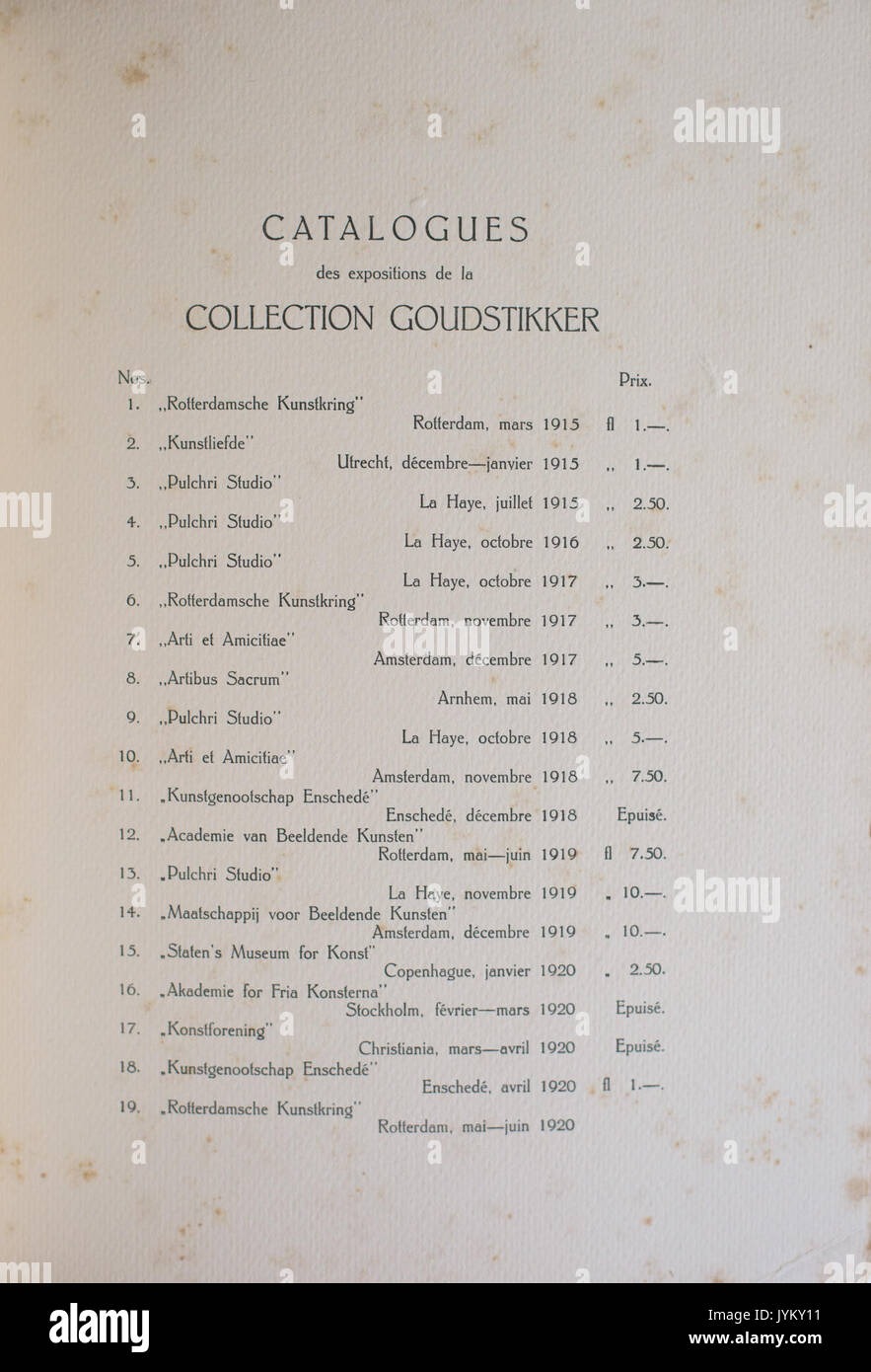 37 Goudstikker catalogus 19 overzicht Foto Stock