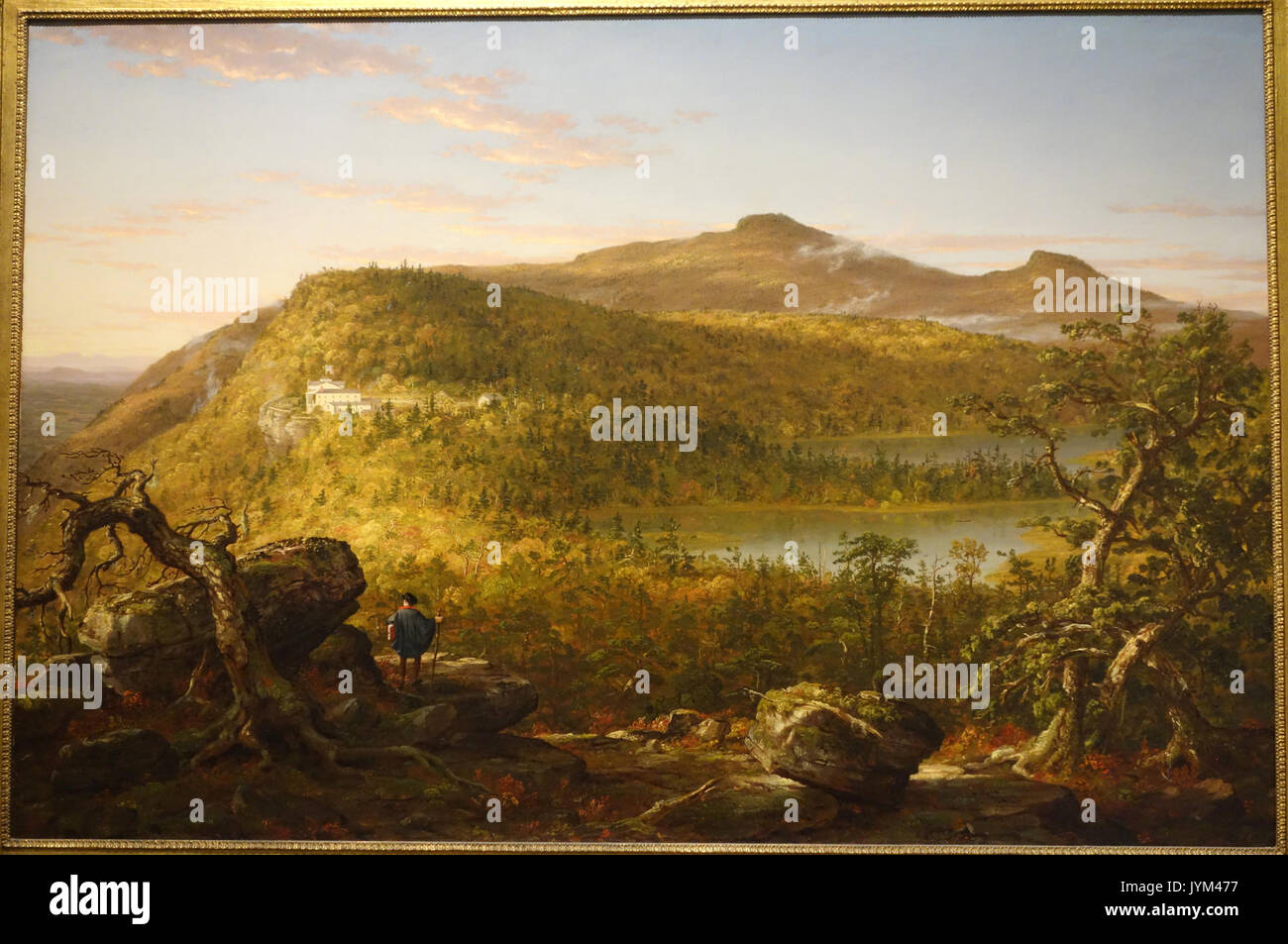 Una vista dei due laghi e casa di montagna, Catskill Mountains, mattina, da Thomas Cole, vista 1, 1844, olio su tela Brooklyn Museum DSC09367 Foto Stock