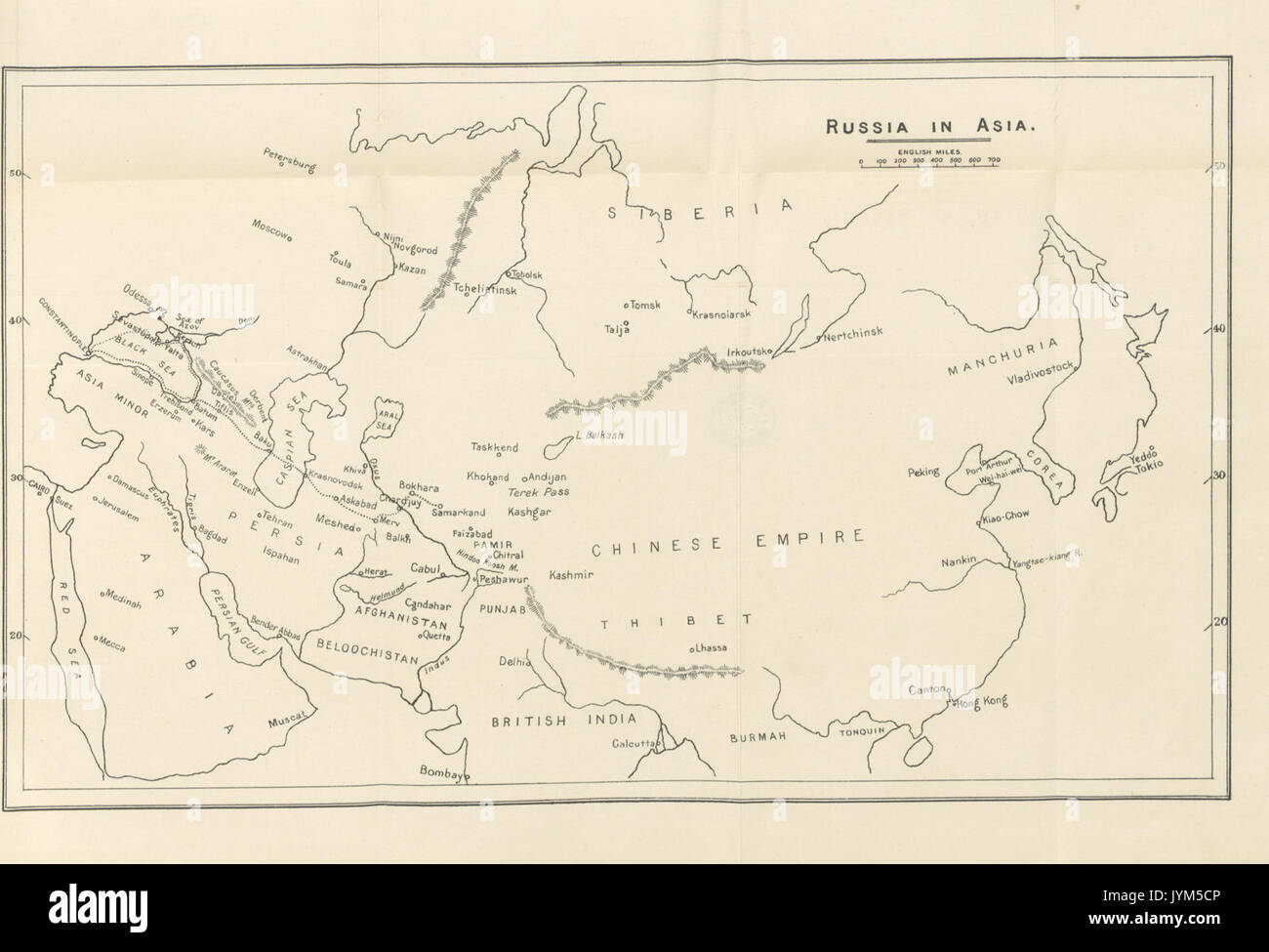 Pg253 Mappa della Russia in Asia Foto Stock