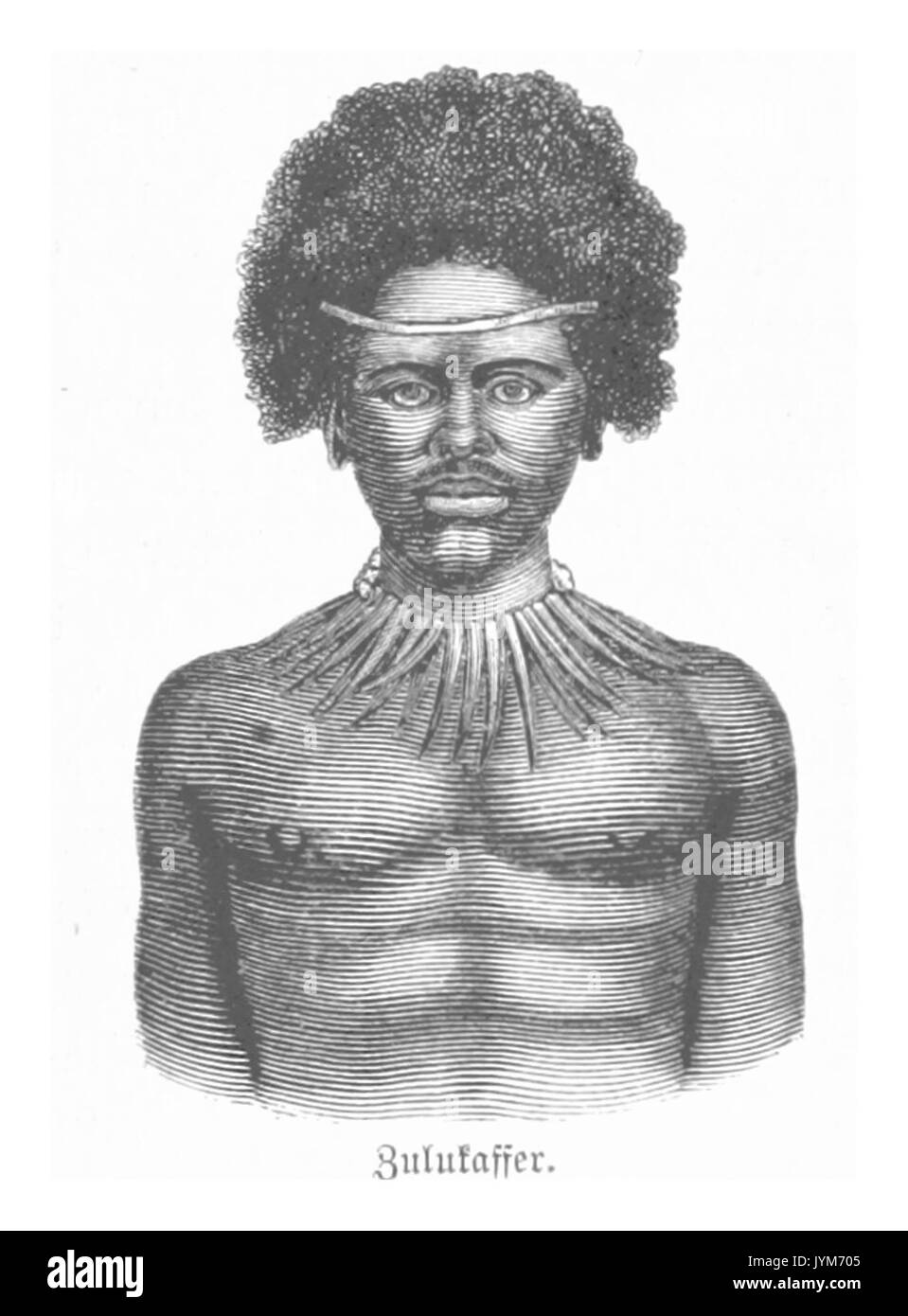 Zulukaffer (mit Schmuck) Foto Stock