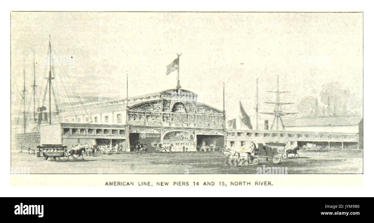 (Re1893NYC) PG085 linea americana, nuovi pontili 14 e 15, a nord fiume Foto Stock