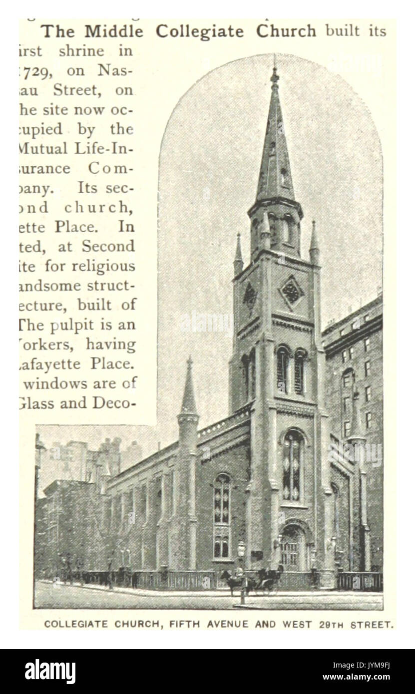 (Re1893NYC) PG343 CHIESA COLLEGIATA, Fifth Avenue e WEST 29TH STREET Foto Stock