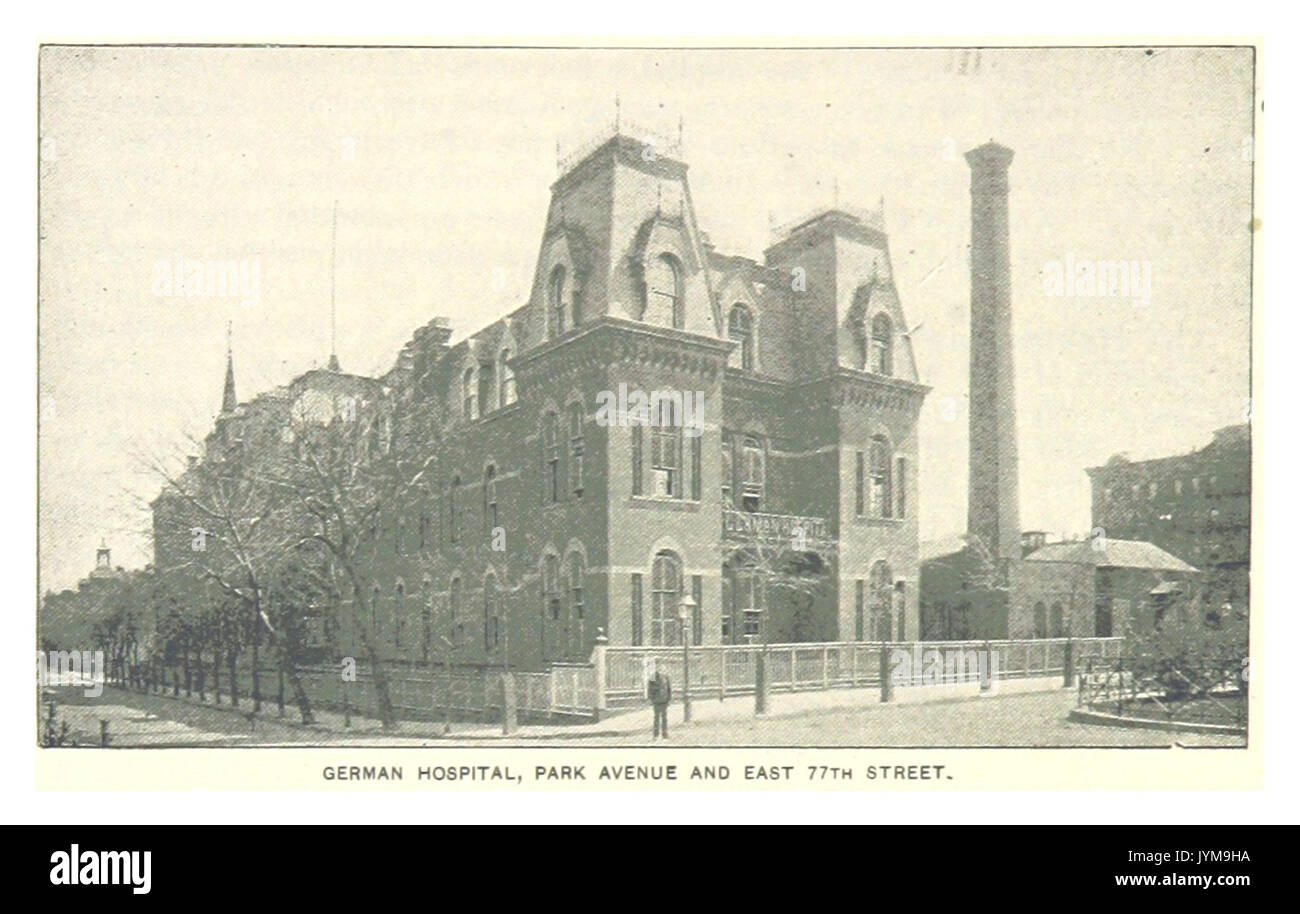 (Re1893NYC) PG482 ospedale tedesco, PARK AVENUE E EAST 77TH STREET Foto Stock