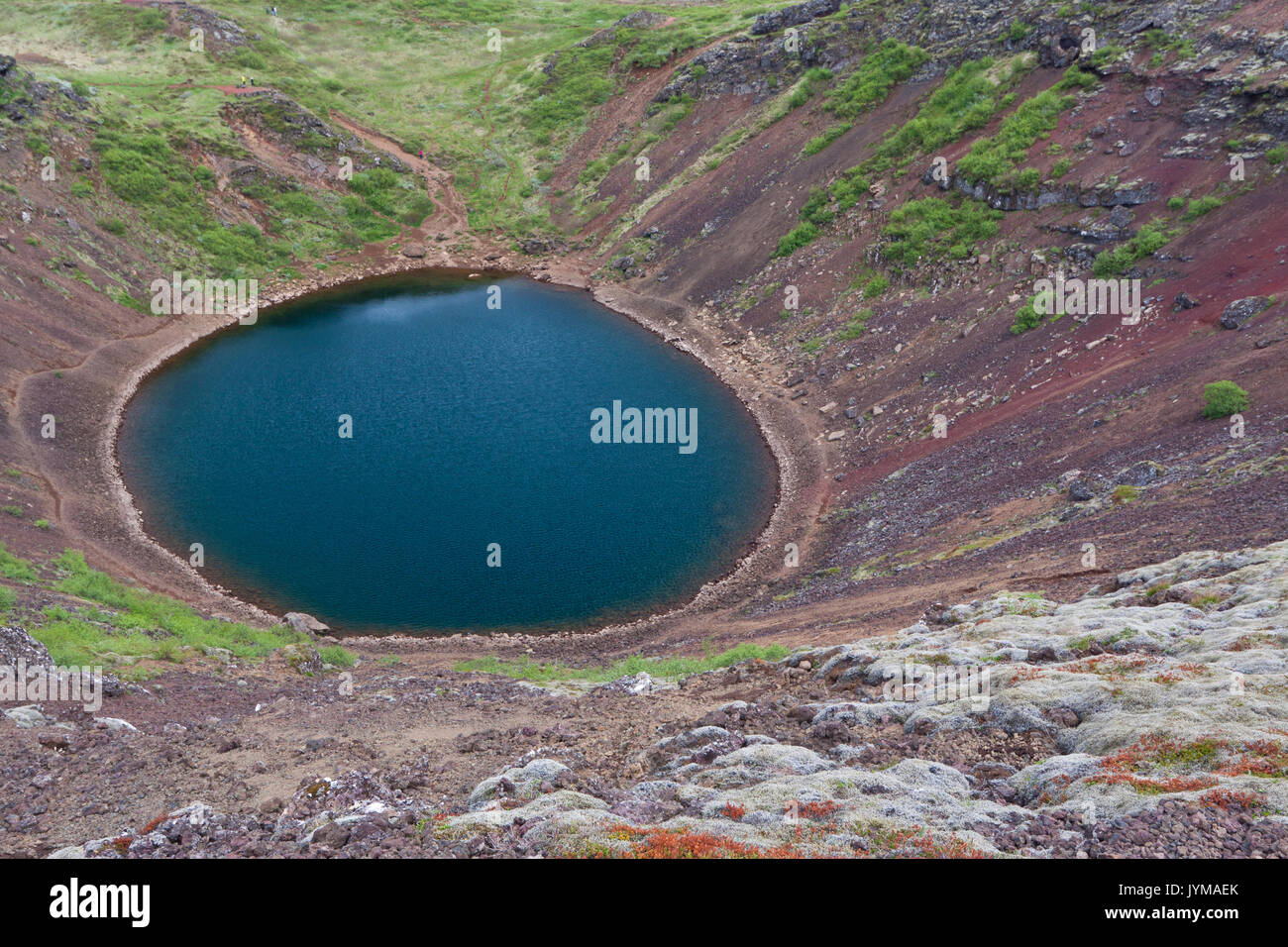 Kerid o Kerith vulcano con belle blu ovale lago nel cratere Foto Stock