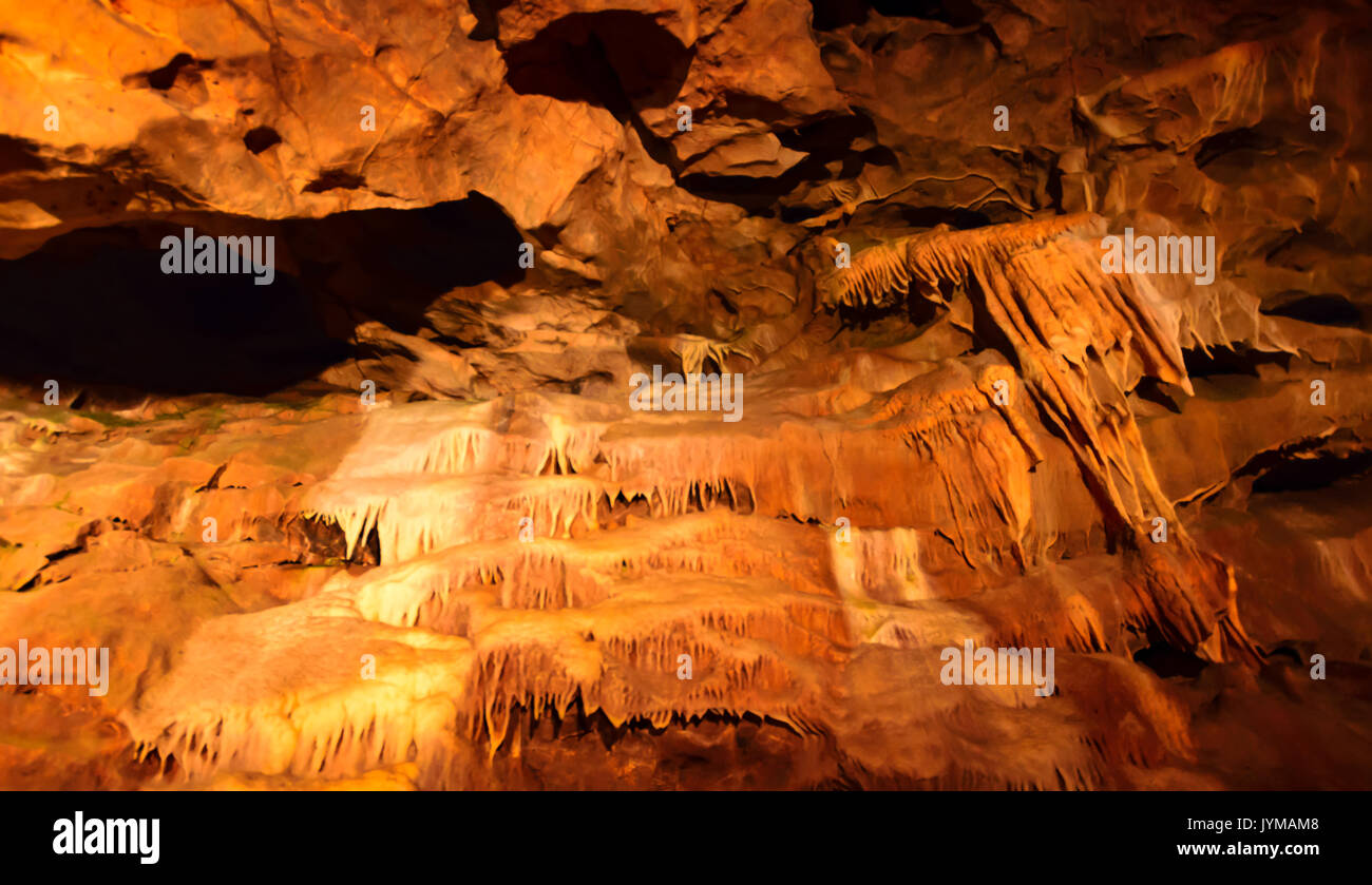 Cheddar Gorge grotta, area di Bristol Foto Stock