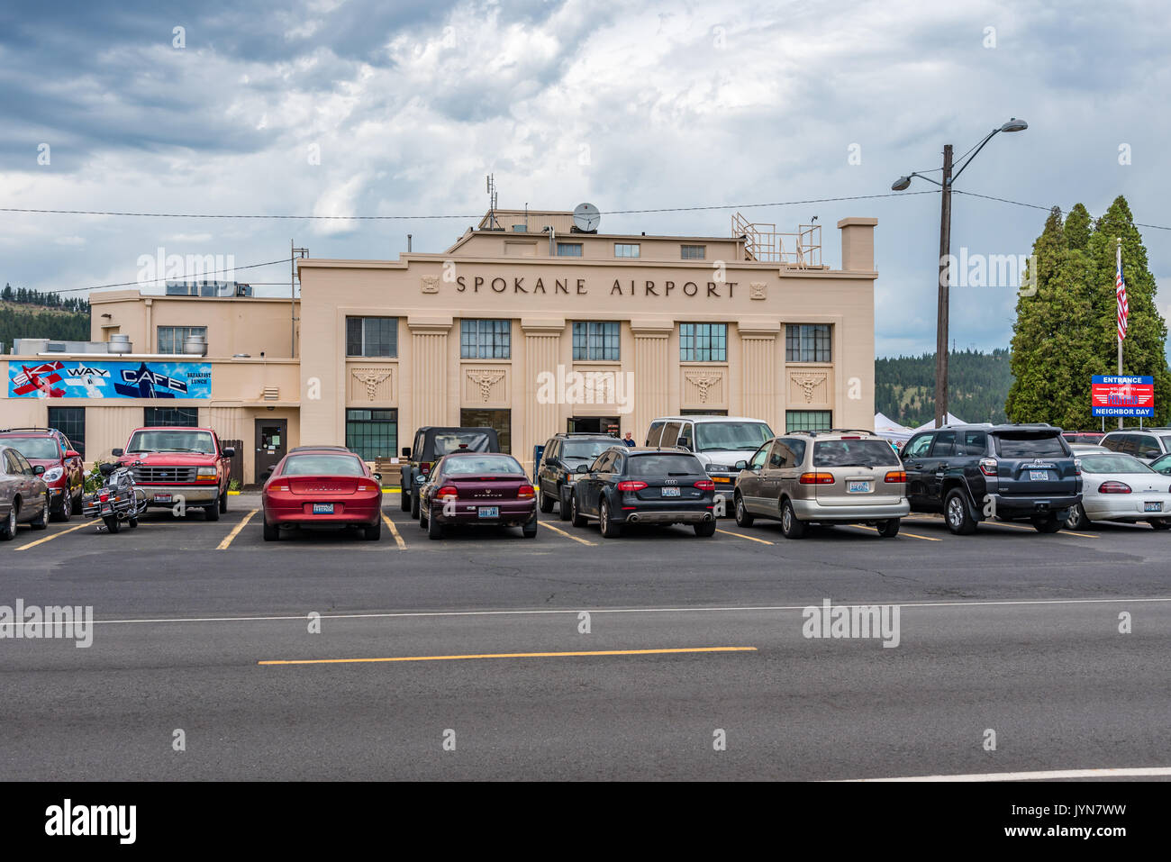 Il vecchio edificio storico a feltri campo. Spokane, Washington. Foto Stock
