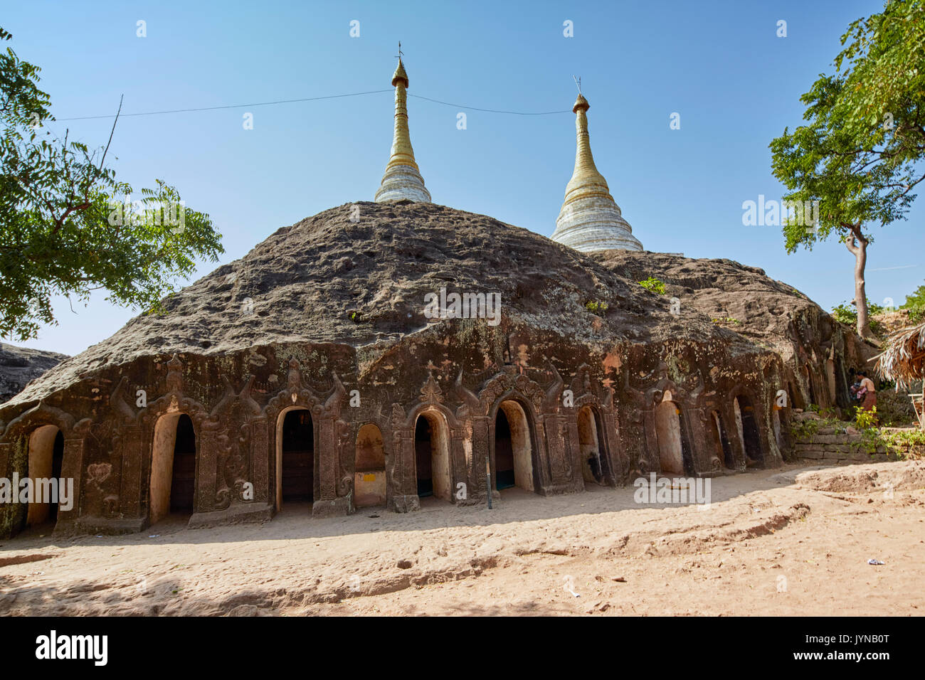Phowintaung (Hpowindaung, Powintaung, Po Win Taung) Buddista complesso grotta nei pressi di Monywa, Myanmar (Birmania), Sud-est asiatico Foto Stock