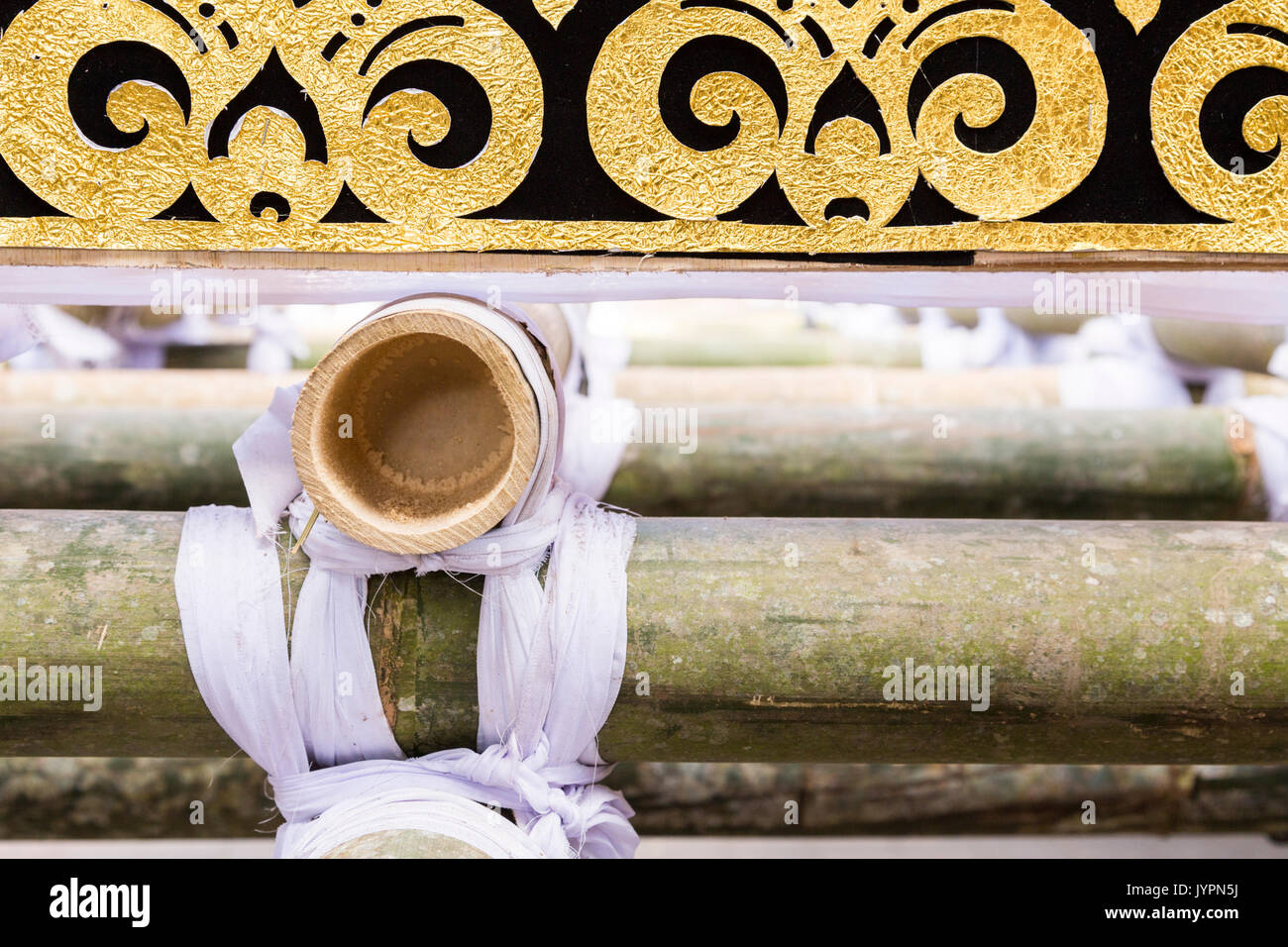 Dettaglio di bambù costruzione presso il Royal cremazione, Ubud, Bali, Indonesia Foto Stock