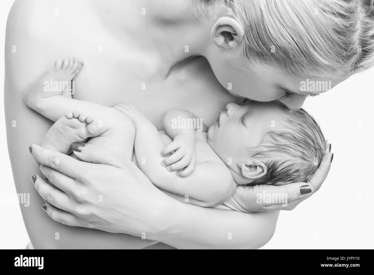 Madre con bambino neonato Foto Stock