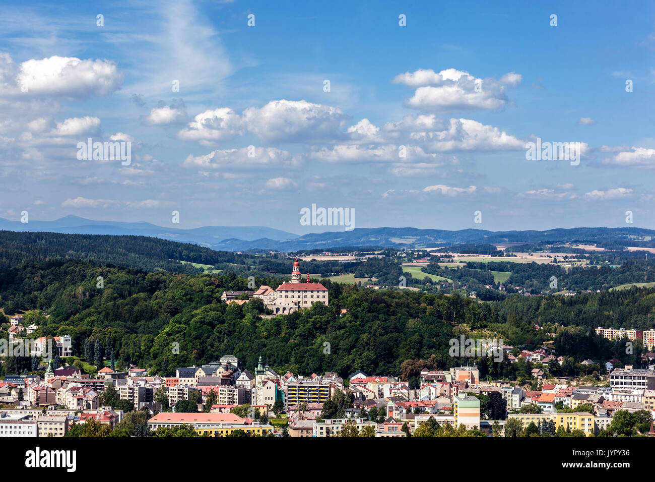 Città Ceca Castello di Nachod paesaggio della Repubblica Ceca Foto Stock