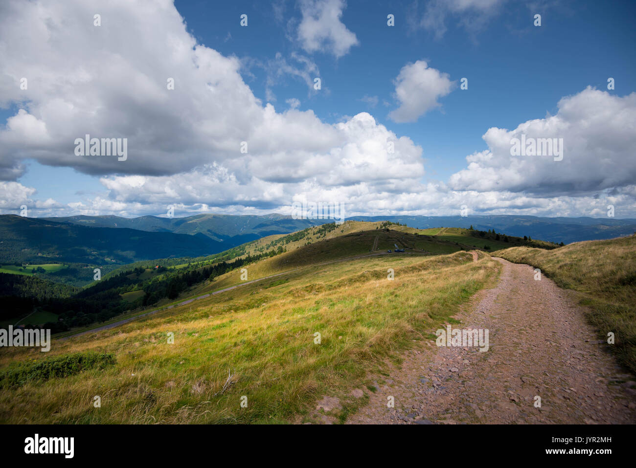 Il percorso di allineamento nelle montagne Vosges al Petit Ballon Foto Stock