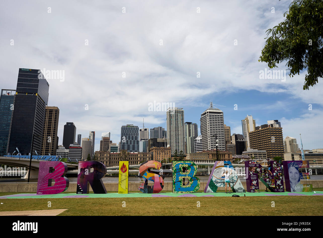 G20 segno artistico a Brisbane, Southbank Parklands Foto Stock