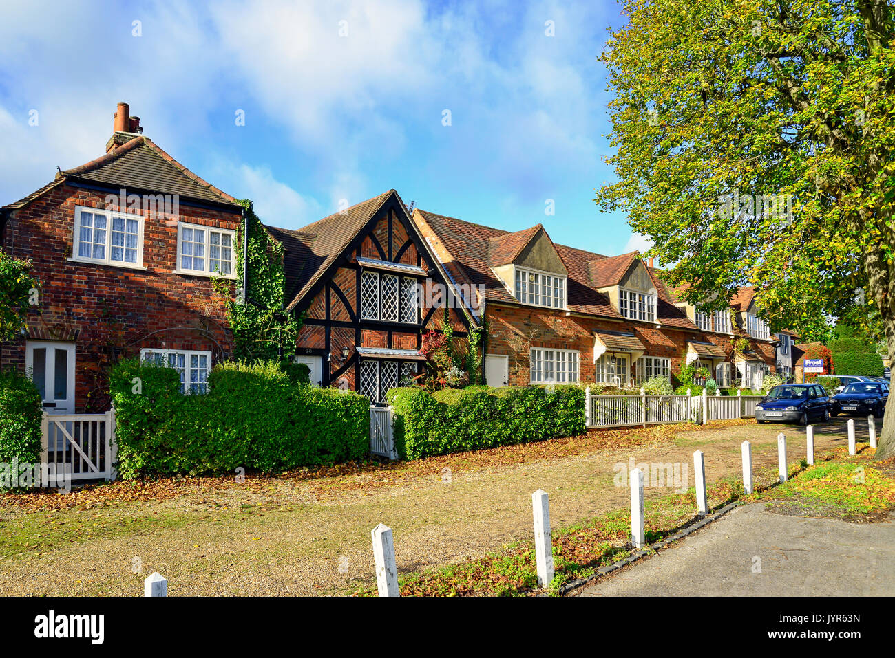 Periodo cottages in Windsor fine, Old Beaconsfield, Buckinghamshire, Inghilterra, Regno Unito Foto Stock