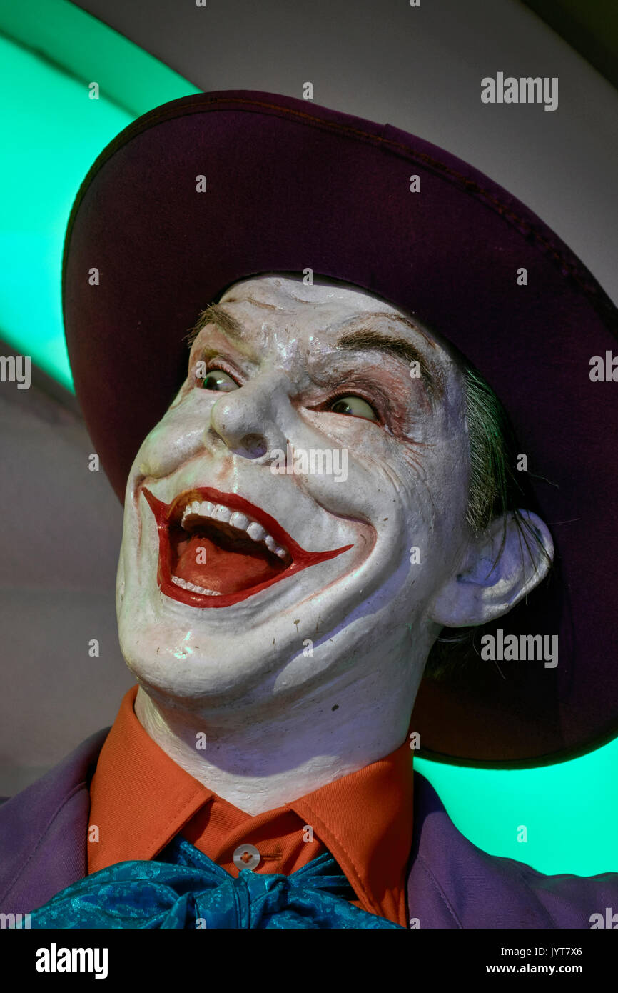 Il Joker, Batman, Jack Nicholson, Louis Tussauds Waxworks. Waxwork celebrity figura. Foto Stock