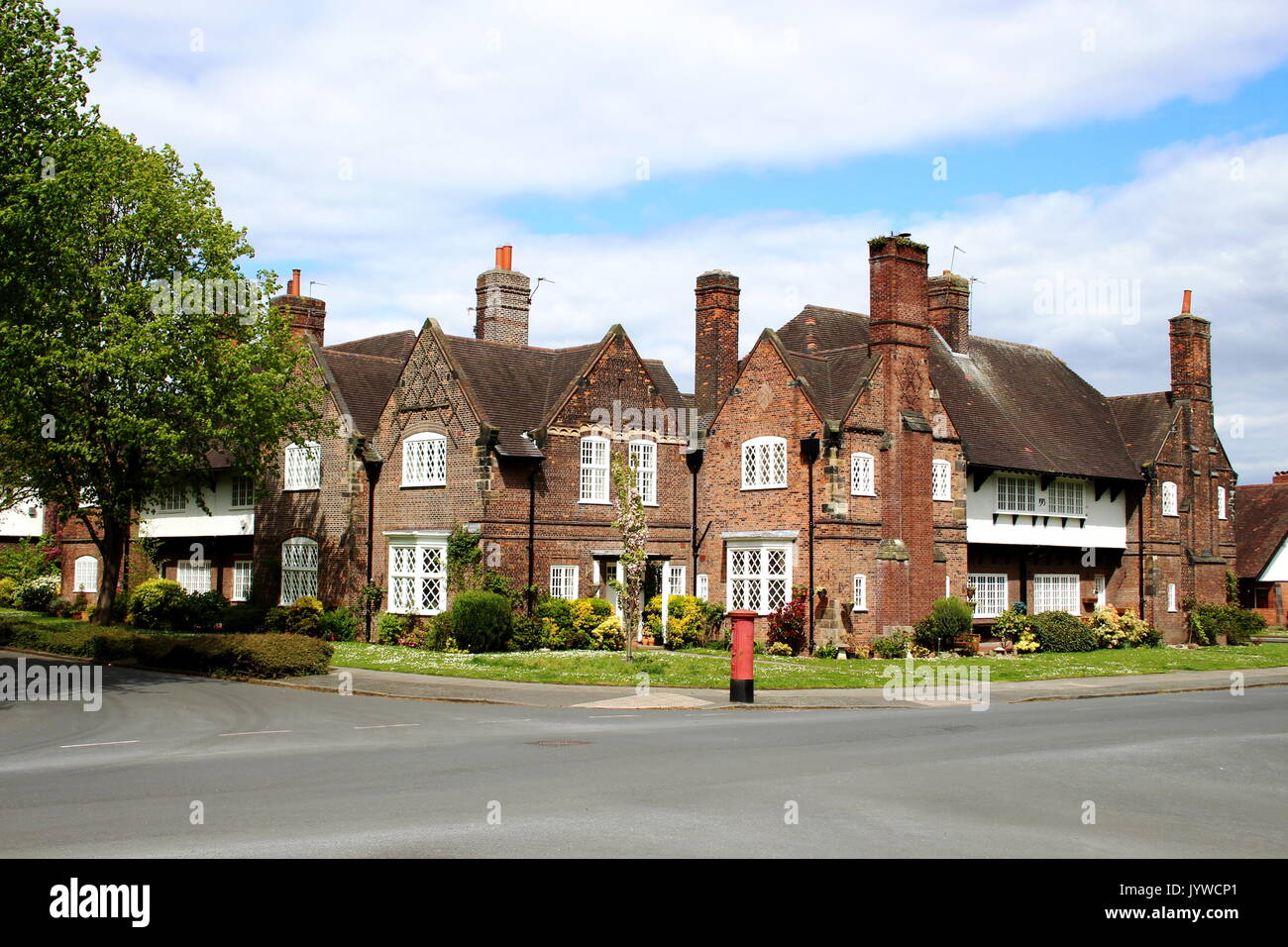 Port Sunlight Village, fondata da sapone King William Hesketh leva nel 1888, per offrire una migliore qualità della vita per i lavoratori in fabbrica Foto Stock