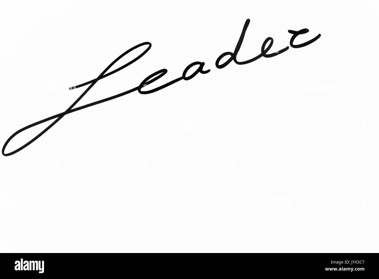 Il testo "Leader' su sfondo bianco Foto Stock