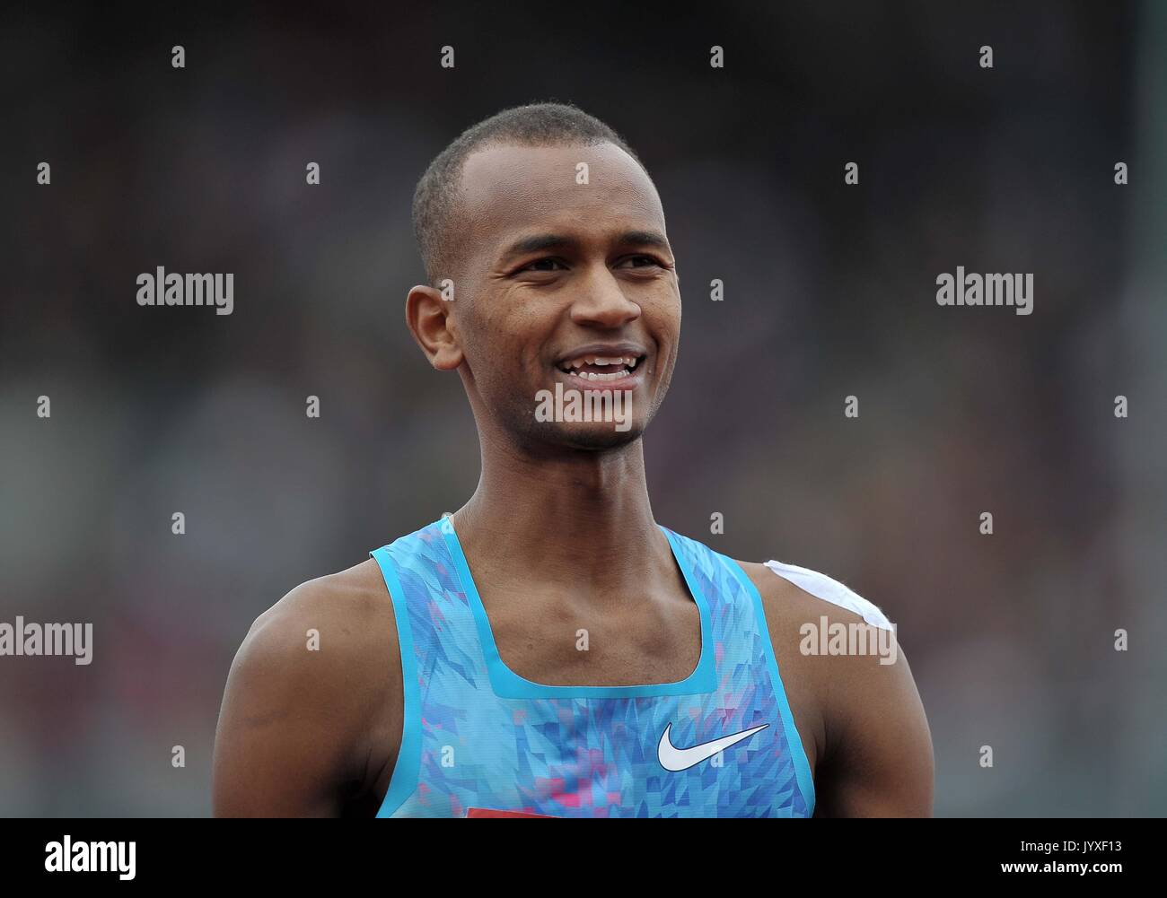 Birmingham, Regno Unito. 20 agosto 2017. BARSHIM Mutaz Essa (QAT) nella mens salto in lungo. Muller Grand Prix atletica. Birmingham Grand Prix. Alexander Stadium. Perry Barr. Credito: Sport In immagini/Alamy Live News Foto Stock