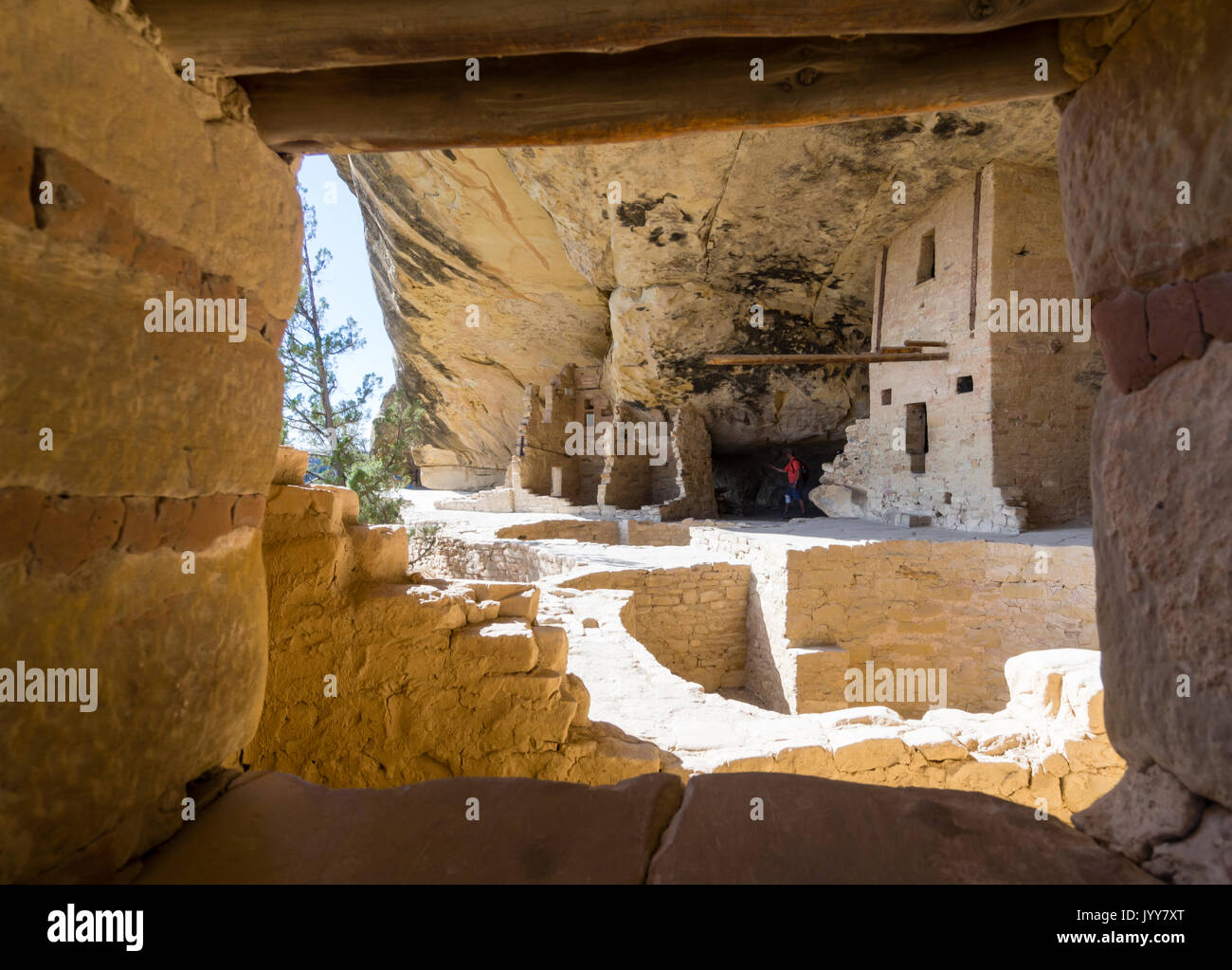 Il Parco Nazionale di Mesa Verde, CO - 24 Luglio 2016: Native American cliff dwellings, antica casa del Pueblo a Mesa Verde National Park. Foto Stock