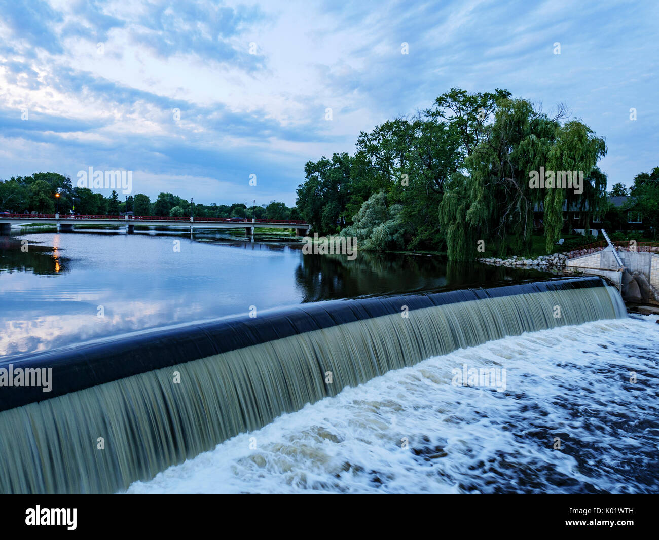 Testa bassa diga, Grafton, Wisconsin. Foto Stock