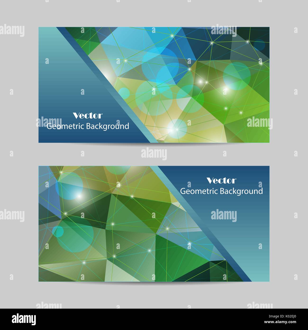 Set di vettore banner con sfondo poligonale Illustrazione Vettoriale