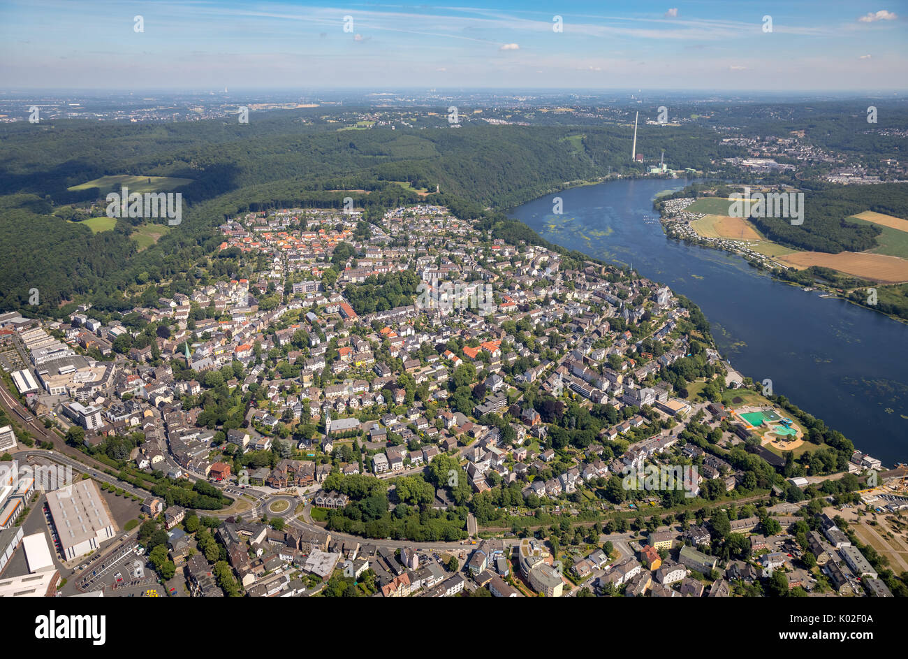 Vista panoramica delle previsioni del sud-ovest, Harkortsee, libertà, Wetter (Ruhr), la zona della Ruhr, Renania settentrionale-Vestfalia, Germania, Europa, Vista Aerea, aeri Foto Stock