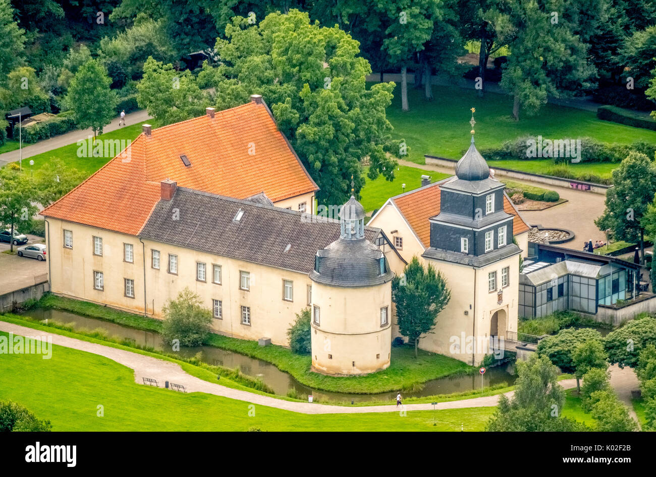 Chiudere acqua Martfeld Schwlem, Fossato, Schwelm, Ruhr, Renania settentrionale-Vestfalia, Germania, Europa, Vista Aerea, antenna, la fotografia aerea, la fotografia aerea, N Foto Stock