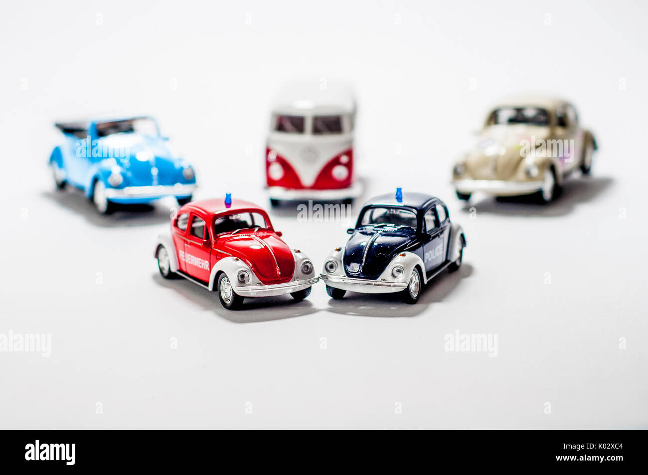 Classic VW vecchia auto, VW Beetle VW T1, Vw Bug, VW Kafer, modello di auto Foto Stock