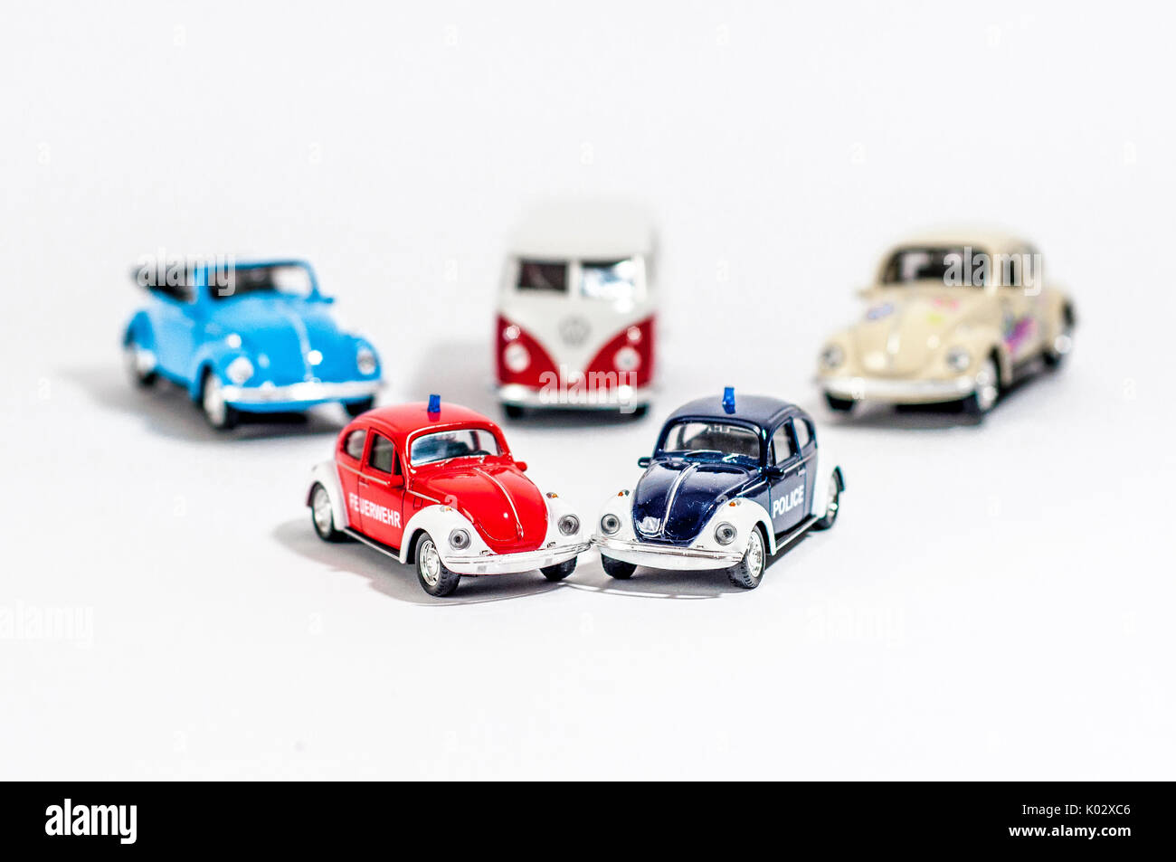 Classic VW vecchia auto, VW Beetle VW T1, Vw Bug, VW Kafer, modello di auto Foto Stock