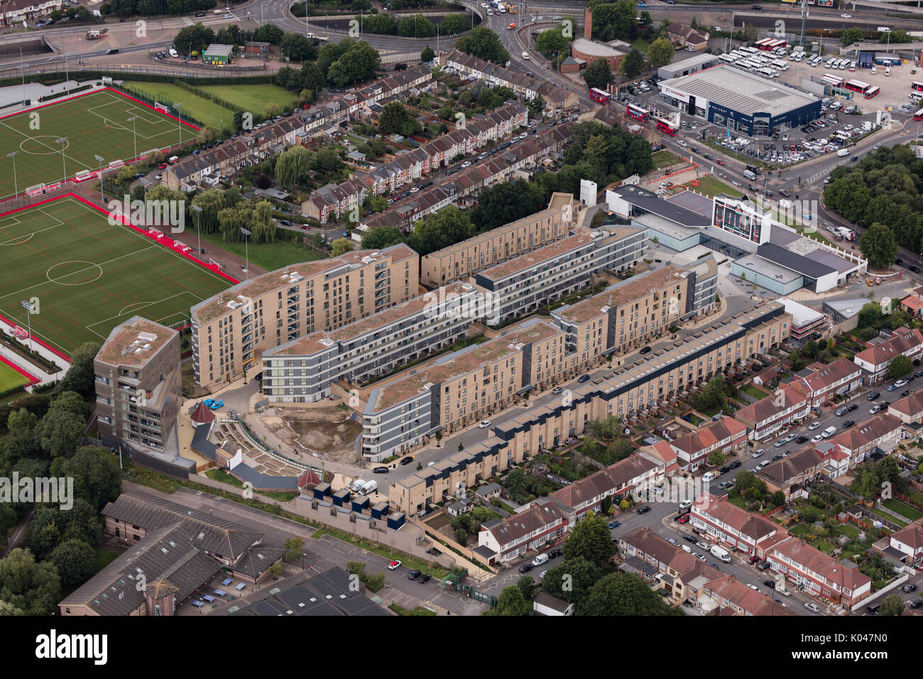 Una veduta aerea della ex Walthamstow Stadium Foto Stock