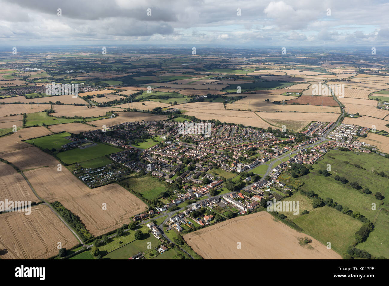 Una veduta aerea del villaggio di Trimdon e dintorni della Contea di Durham campagna Foto Stock