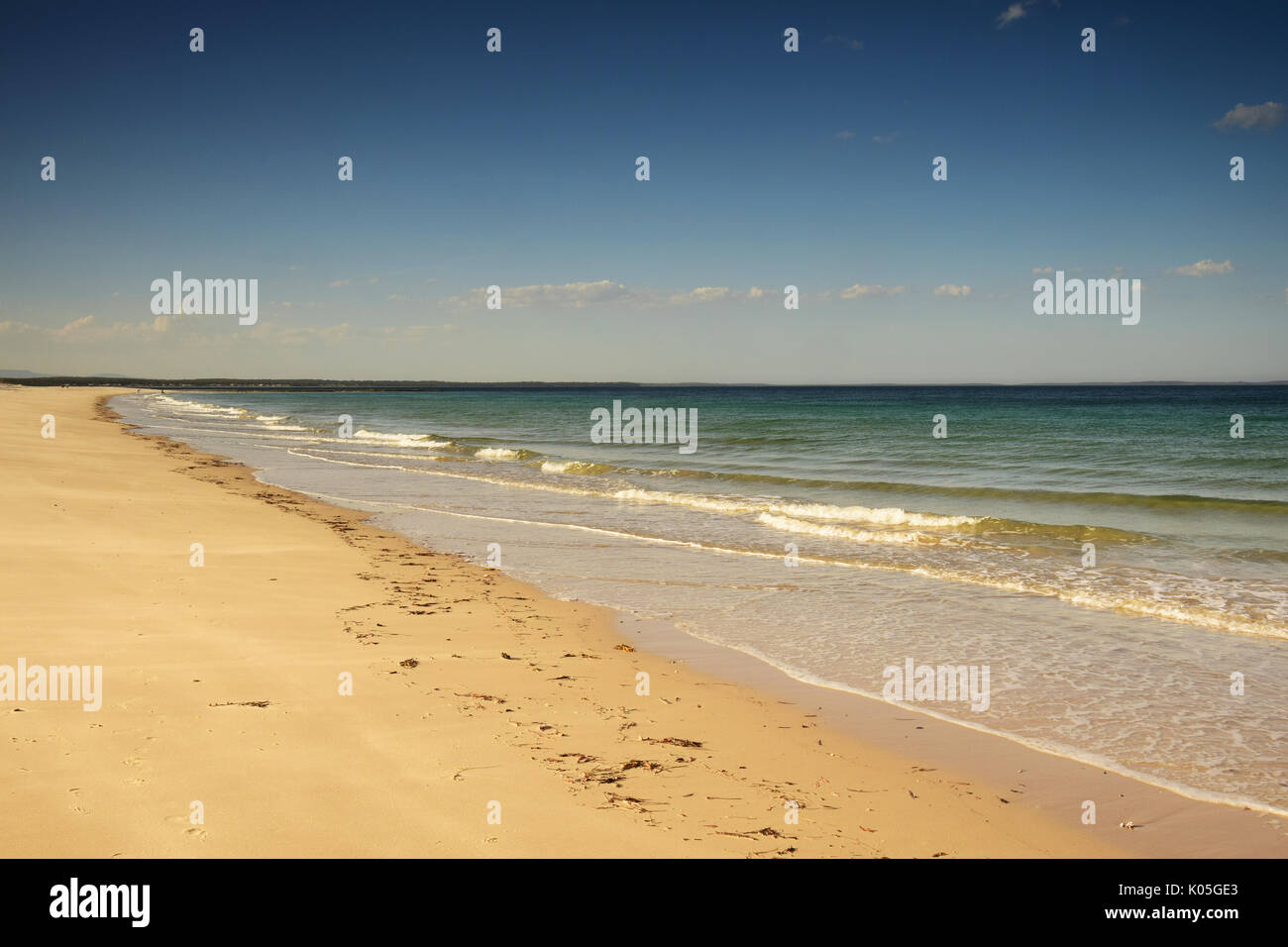 Spiaggia vuota, Mollymook, Nuovo Galles del Sud, Australia Foto Stock