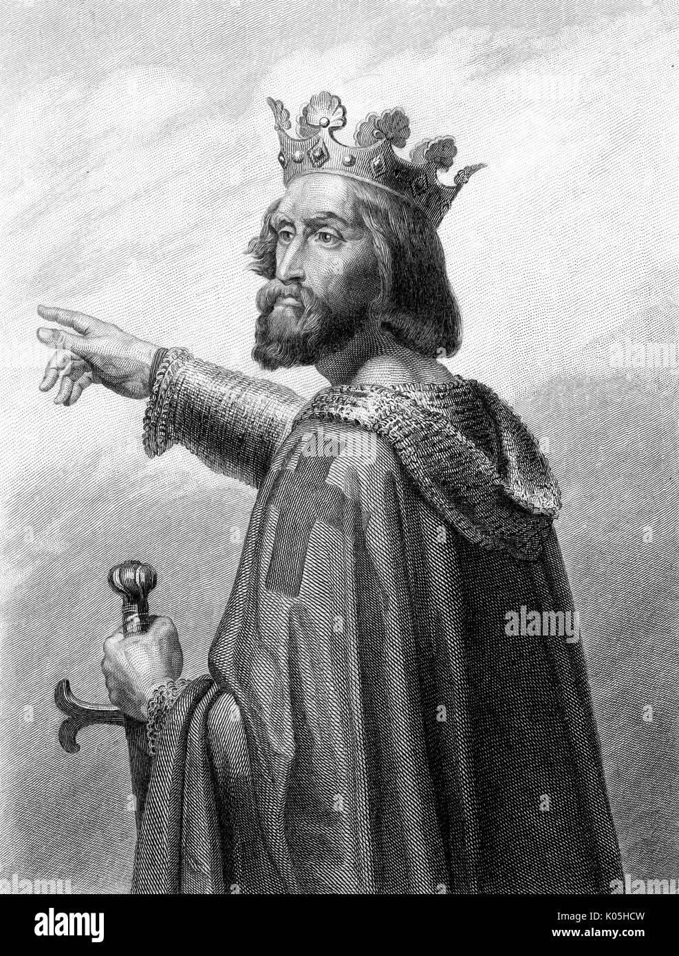 Raymond IV di Tolosa (1041 o 1042 -1105), noto anche come Raymond di Saint-Gilles, conte di Tolosa, duca di Narbonne, margravio di Provenza e uno dei capi della prima crociata. Data: xi secolo Foto Stock