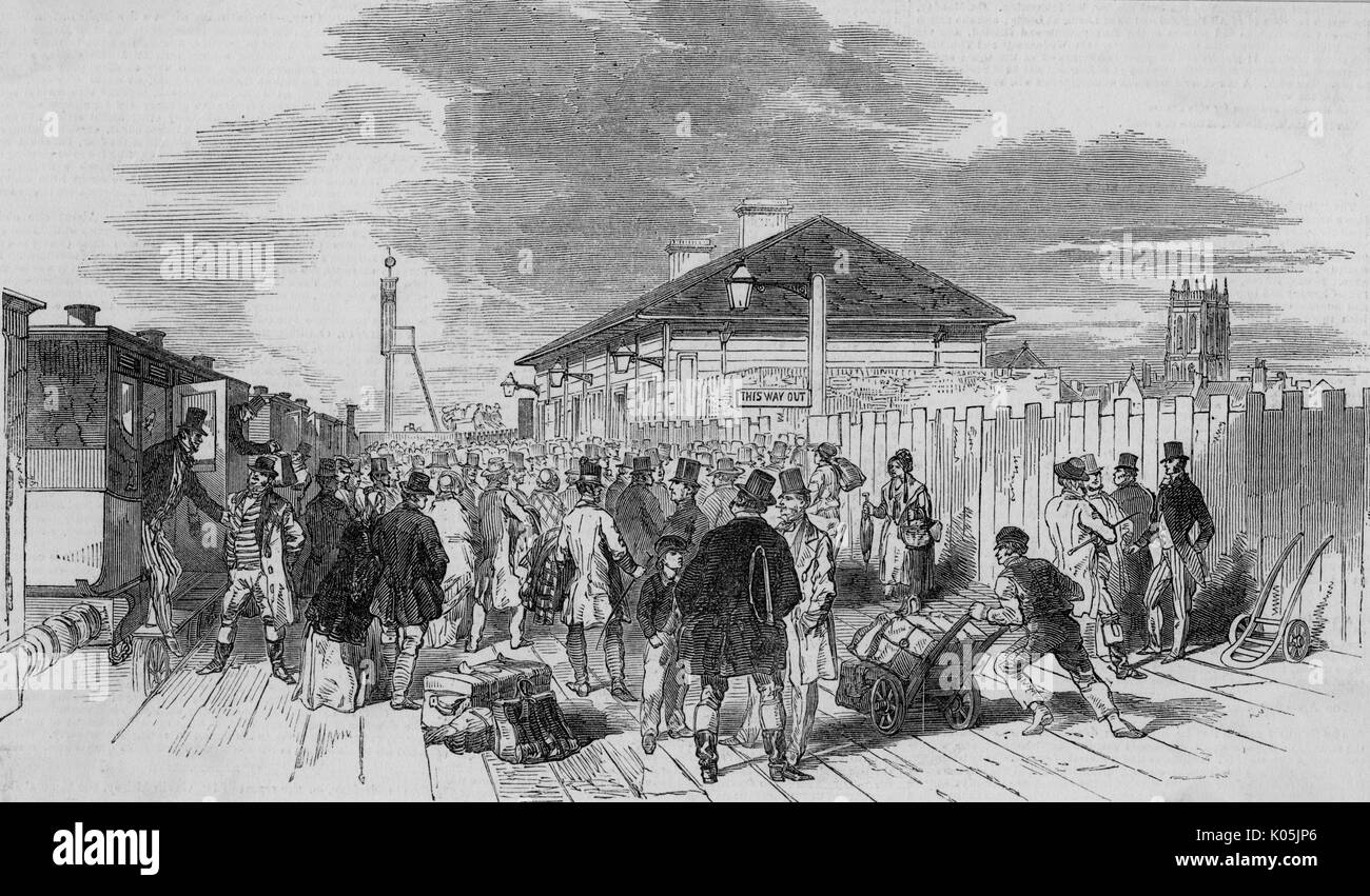 Stazione ferroviaria di Doncaster 1849 Foto Stock