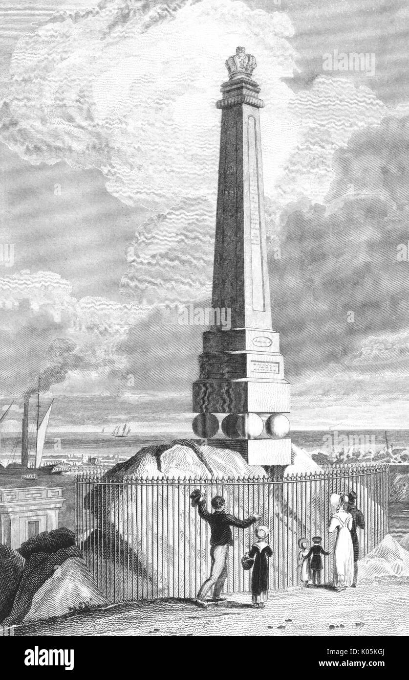 Obelisco Memoriale eretto per commemorare la visita di George IV dell'Inghilterra in Irlanda. Data: 1821 Foto Stock
