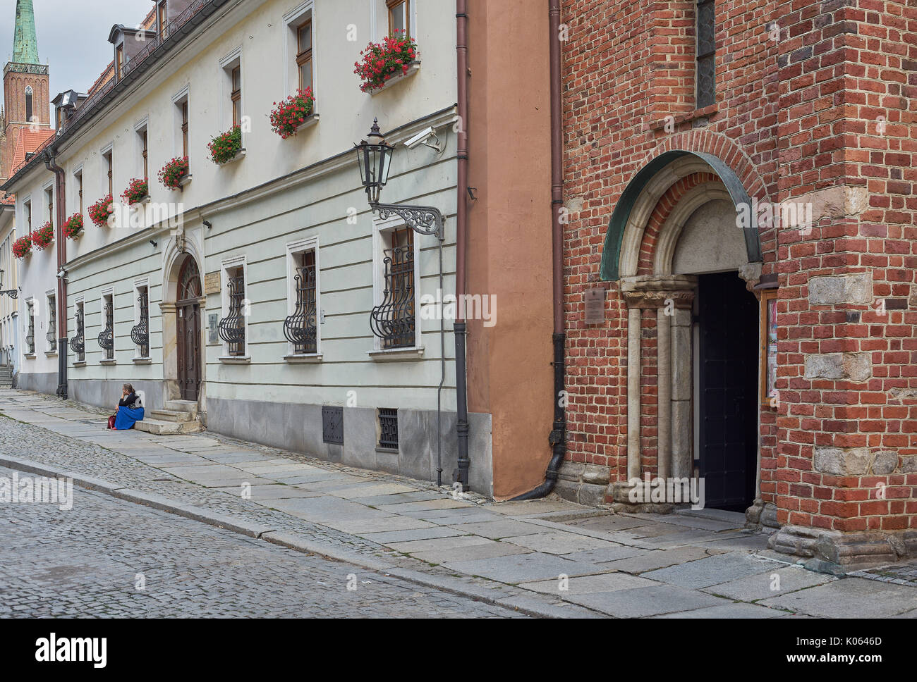 Katedralna Street Ostrow Tumski Wroclaw Bassa Slesia Dominsel Breslau Niederschlesien Foto Stock