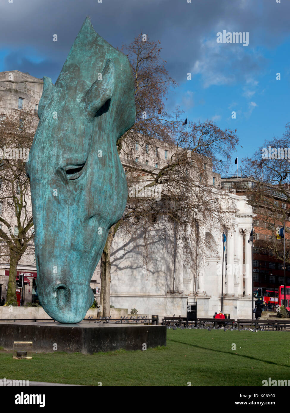 Europa, Regno Unito, Inghilterra, London, Marble Arch testa di cavallo Foto Stock