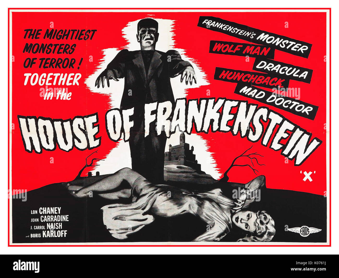 L'annata 1944 poster HOUSE OF FRANKENSTEIN Foto Stock