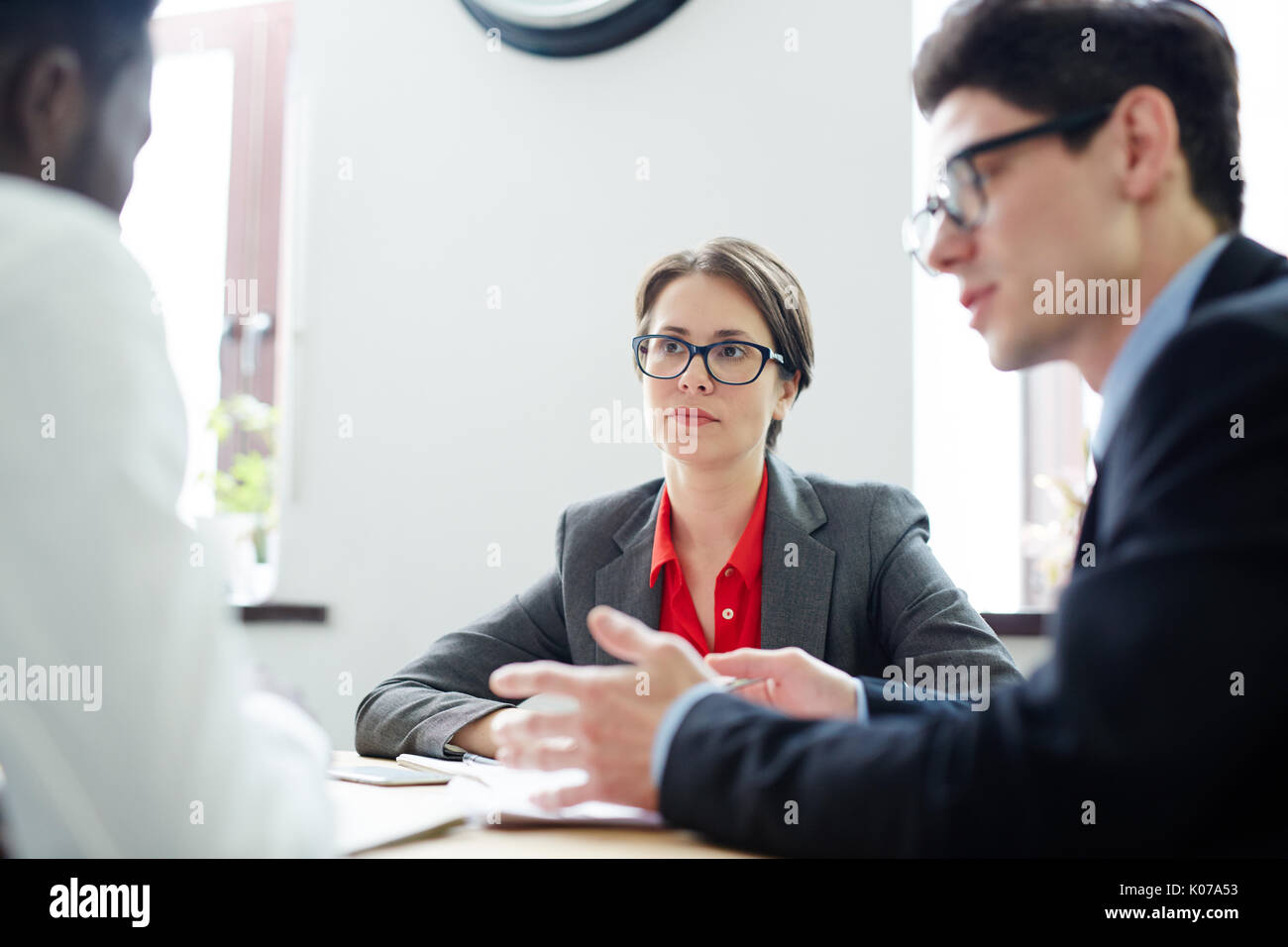 Ascolto al richiedente Foto Stock